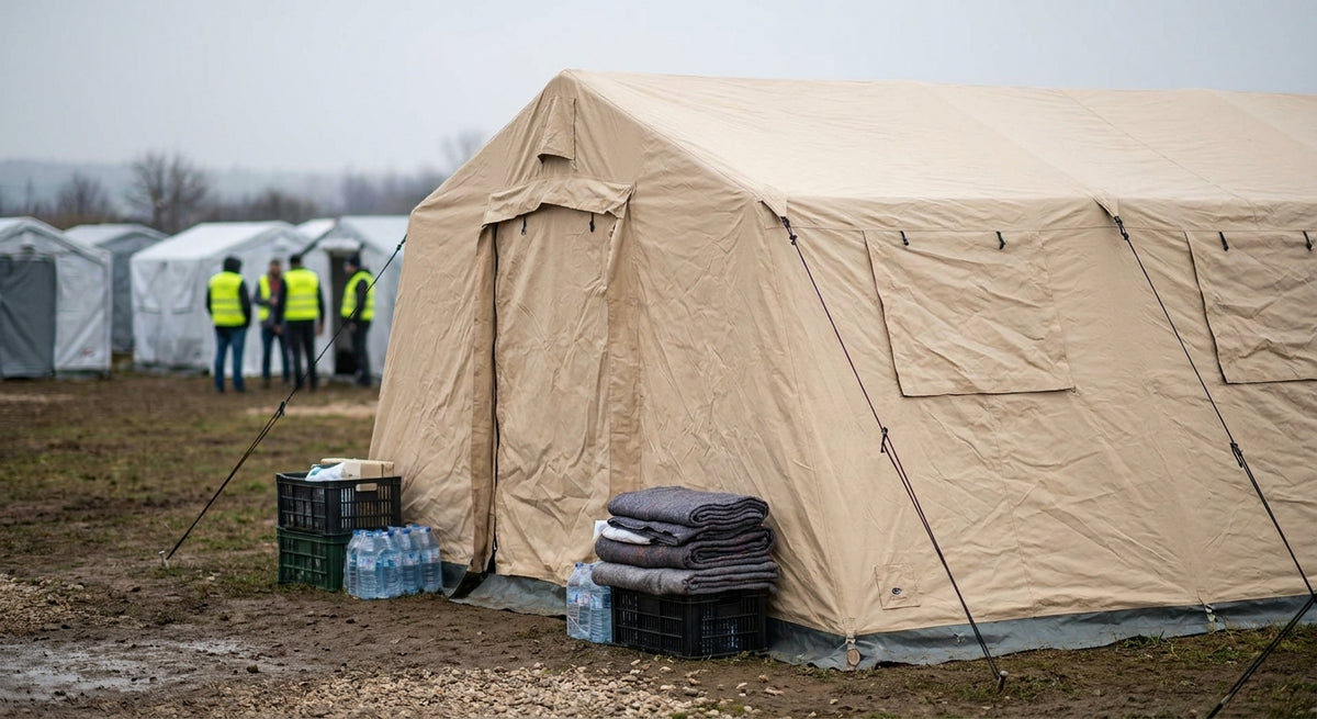 Noodtent voor tijdelijke opvang na een ramp